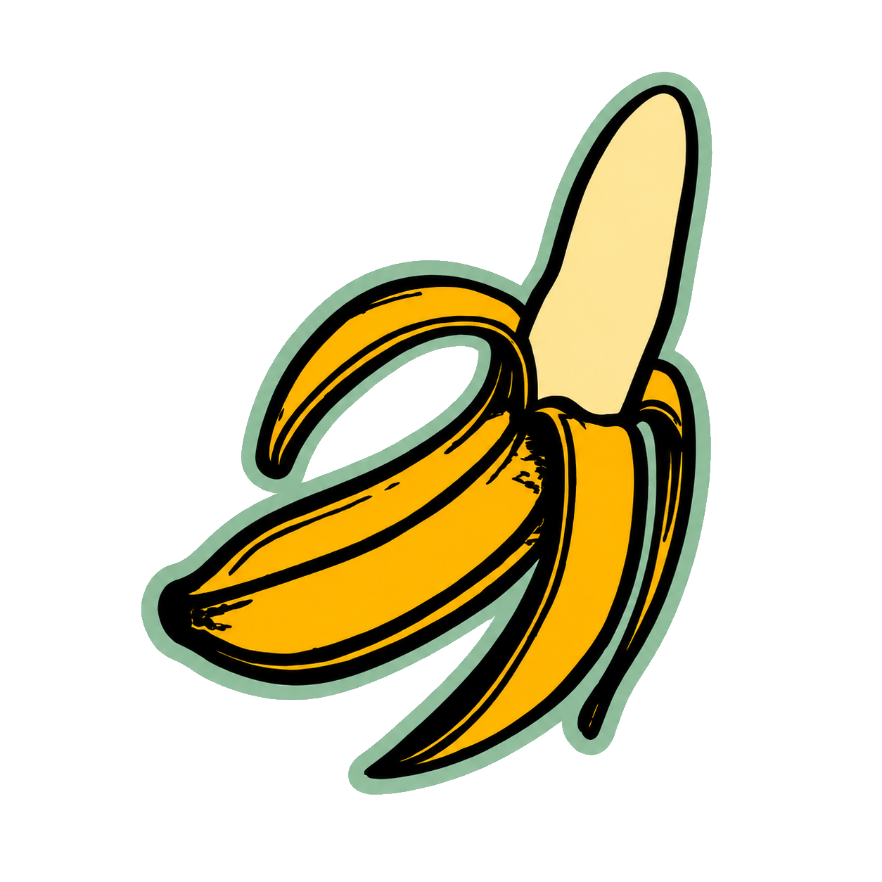 Illustrazione di una banana sbucciata